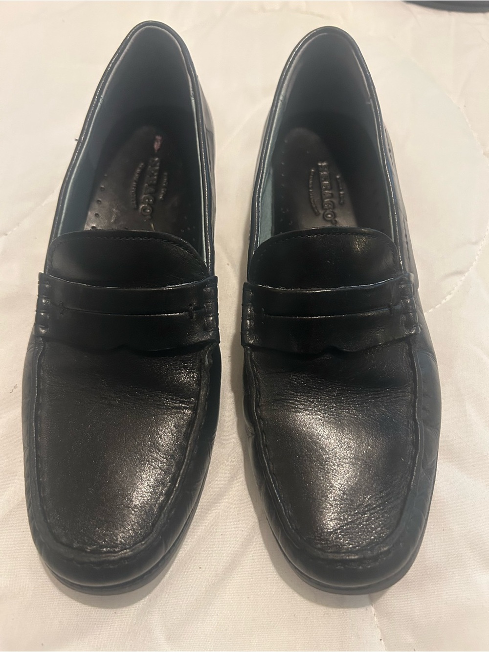 Classic Black Leather Women Penny Loafers